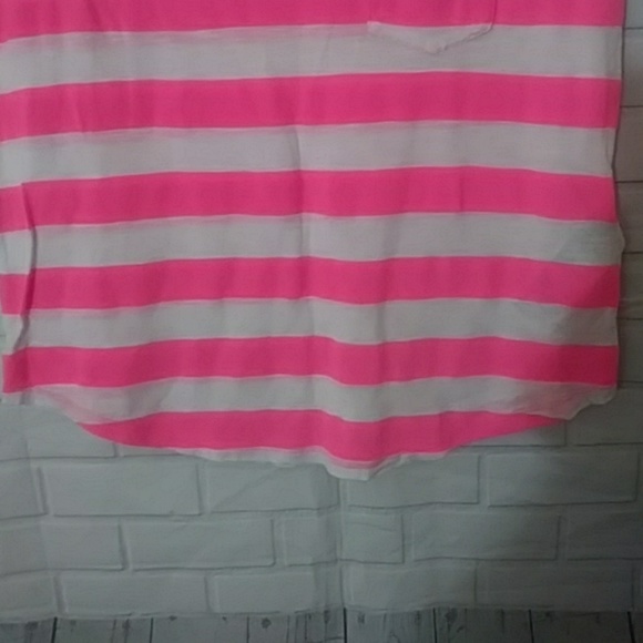 Y2K Pink White Abercrombie & Fitch stripe blouse medium - Picture 5 of 7